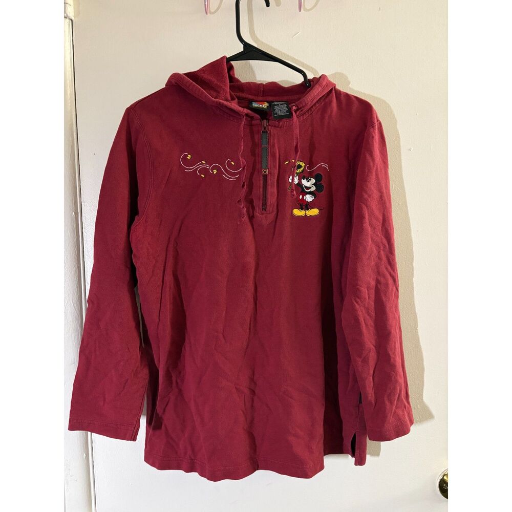 Women's Disney Embroidered Mickey Unlimited Half Zip Hoodie Size L